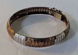 Vintage Beautiful Sterling Silver 925 &amp; Goldtone 7 1/4&quot; Bracelet Made in Italy - £23.07 GBP