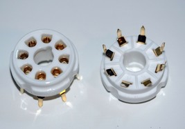 8-pin Gold-plated PCB-mount tube socket ceramic base 2pcs for 6L6 KT88 6... - $111.95 MXN