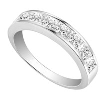 2.5CT LC Moissanite Engagement Wedding Anniversary Band Ring 925 Silver - £59.77 GBP