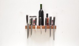 Wine Barrel Knife Rack with Shelf - Tana - Made from retired Napa Wine B... - £109.30 GBP