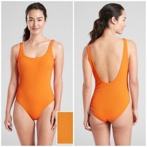 NWT Athleta Cloudbreak Rib Scoop One Piece Swimsuit Monarch Orange Medium - £35.21 GBP