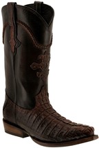 Western Dress Leather Cowboy Boots Genuine Crocodile Tail Skin Snip Rust... - £223.00 GBP