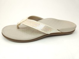 Vionic Tide II Leather Sequin Comfort Thong Flip Flop Orthotic Sandals W... - $27.95