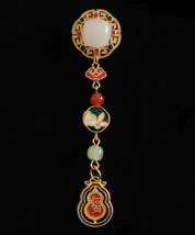 Blessings Jade Rabbit Brooch Pin | Retro Formal Handmade Lapel Pin #1287A - £34.80 GBP