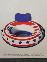 American Flag Swimming Float with Handles Inflatable Pool  Swim Ring 15+ - £11.14 GBP