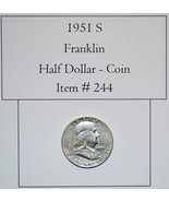 1951 S, Franklin Half Dollar, # 244, half dollar coins, vintage coins, r... - $62.45