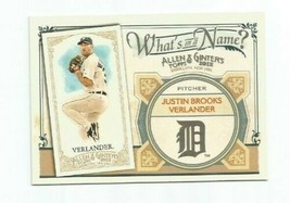 Justin Verlander (Detroit Tigers) 2012 Topps Allen &amp; Ginter What&#39;s In A Name #43 - £3.90 GBP