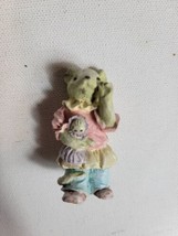 Vintage Collectible Mouse Figurine Mini Figure Easter Decor Holding Doll... - $11.16