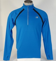 New Balance NB Dry NB Heat Blue 1/2 Zip Long Sleeve Running Shirt Men&#39;s NWT - £59.93 GBP