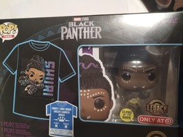 Funko POP! Tees - Marvel Black Panther Shuri Large T-Shirt w/ Pop Figure - NEW - £10.47 GBP