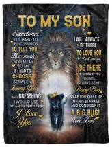 To My Son Fleece Blanket For Little Boy From Dad Lions King Blanket Xmas Gift - £46.41 GBP+