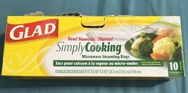 Glad Simply Cooking Microwave Steaming Bags Pack 3-4 Servings 4 Bags Ope... - $9.89