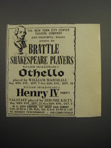 1955 Brattle Shakespeare Players Othello and Henry IV Advertisement - £14.25 GBP