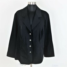 Avenue Womens Solid Black Four Button Front Blazer 14 - $26.99