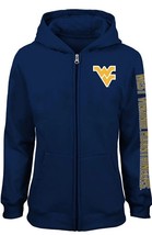NCAA West Virginia Mountaineers Long Sleeve Full Zip Hoodie Girls Size S (7/8) - £9.95 GBP