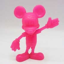 Walt Disney Marx Pink Hard Plastic Mickey Mouse Figurine 6&quot; tall - £11.68 GBP
