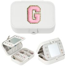 Parima Medium Jewelry Box Travel Organizer Mini Case White Initial G - $62.13 MXN Parima Medium Jewelry Box Travel Organizer Mini Case White Initial G - $62.13 MXN