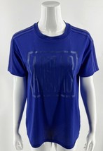 Adidas Athletic Top Size Medium Blue Jersey Material Short Sleeve Shirt Womens - $24.75