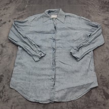 Dana B Karen Shirt Womens 4 Blue Chest Pocket Button Up Long Sleeve Collared Top - £20.44 GBP