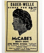 1945 WW2 German-USA Advertisement McCabe&#39;s Beauty Shops Yonkers NYC C94C - $27.34 CAD