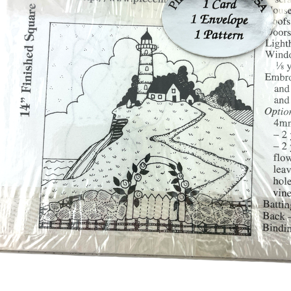 Piecemakers Quilt PATTERN Lighthouse Wall Hanging + NOTECARD Light Set on a Hill Item image 10