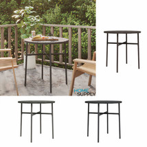 Modern Outdoor Garden Patio Balcony Poly Rattan Side End Coffee Tea Table Steel - £26.65 GBP+