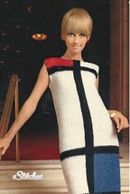 1960s Mod Color Block Sheath Dress - Knit pattern (PDF 6201) - $3.75