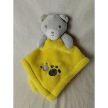 Baby Gear Plush Gray Bear Yellow Lovey Paw Prints - £11.77 GBP