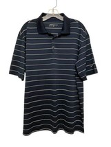 Nike Golf Dri-Fit Short Sleeve Polo Shirt Men Size Large Navy Blue Strip... - £13.03 GBP