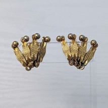 Vintage Hobe Clip On Earrings Gold Tone - Tarnished - £11.79 GBP
