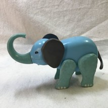 Vintage Fisher Price Little People Circus Train Elephant Blue Posable H5 - £7.49 GBP