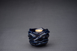 Handmade Cremation Keepsake Urn &quot;The Christ&quot; - Small | Cobalt Metallic | Ceramic - £187.84 GBP+