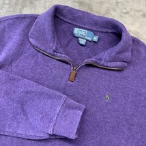 Polo Ralph Lauren Pullover Sweater 1/4 Zip Long Sleeve Purple XL - $45.99