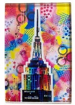 Empire State Building Paint Splat Glass Fridge Magnet - $7.00