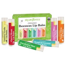 Sky Organics Organic Beeswax Lip Balms Set 6 Pack  (4 25 g Each).. - £25.39 GBP