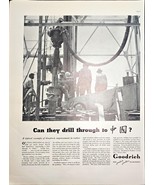 Goodrich Tires Rubber Can they drill through it 1937 Vintage Print Ad - $181.01 MXN