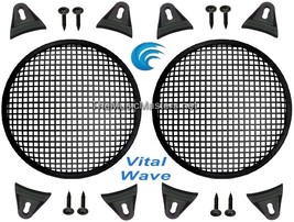 2X Black Plastic 8&quot; Inch Sub Woofer Speaker Waffle Grill Protective Cover Vwltw - £11.22 GBP
