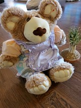 VTG Furskins Brown Bear Plush Apron Dress Baker Flour Sack Bloomers 1984 - $28.01