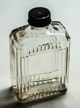 Fitch&#39;s Clear Glass 6-oz Bottle w Cap Art Deco Design Hair Oil - £3.95 GBP