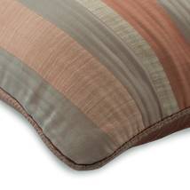 Handmade Rust 16&quot;x16&quot; Throw Pillow Cover Jacquard Silk Fabric - Rusty Stripeness - £20.74 GBP+