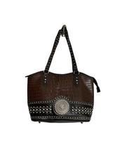 Blazin Roxx Womens Concealed Carry Handbag Purse Brown Black Studs Rhinestones - £35.61 GBP