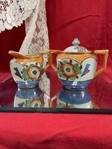 Vintage Beautiful Hand Painted Lusterware Made in Japan Sugar Bowl &amp; Cre... - £9.47 GBP