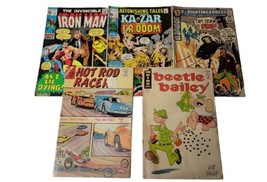 Mixed Lot of 5 60s/70s Comics Fair Condition Hot Rod Racer Beatle Bailey... - $12.00