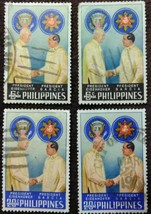 4 Philippines Stamps President Eisenhower w/ President Carlos P Garcia - £1.18 GBP