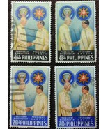 4 Philippines Stamps President Eisenhower w/ President Carlos P Garcia - £1.19 GBP