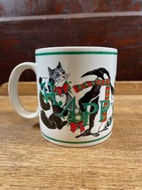 Schmid Gordon Fraser 1986 Happy Holidays Christmas Animals Cat Penguin Mug - £7.75 GBP