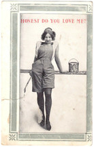 Post Card Real Photo Honest Do You Love Me ? Circa 1914 Unposted Photo Offset - £23.67 GBP