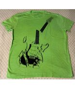 John Varvatos Star USA Men's Stone Wash Lime Green Broken Guitar Graphic Tee XL - $717.17 MXN