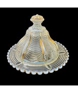 Northwood Drapery Clear Opalescent Covered Butter Dish Gold Gilded Signe... - £98.90 GBP