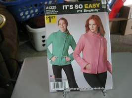 Simplicity A1225 Misses Jacket Pattern - Size 8-18 Bust 31.5 to 40 - $9.24